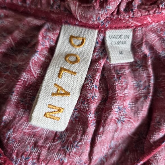 Dolan Romantic Amelia Blouse Top Embroidered Tassels Raspberry Floral Boho M - Picture 7 of 7